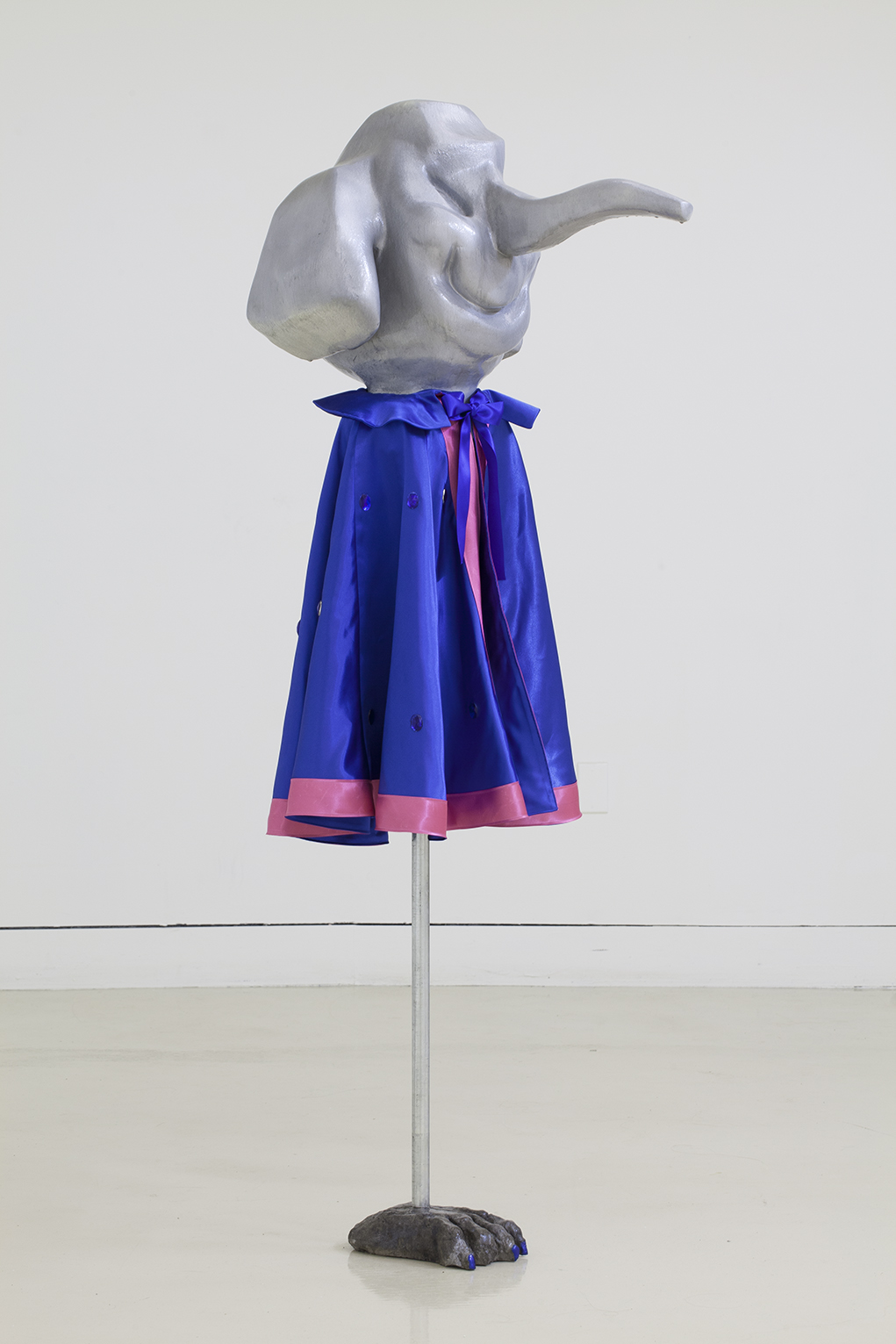 Justine Ponthieux Untitled 2014 Polyurethane resin, galvanized steel, polymer-coated cement, midnight #2 nail polish Courtesy of the artist