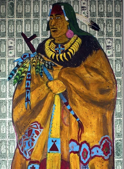 Stanley Natchez, Ten Bears, oil mixed media on canvas, 82" x 38"