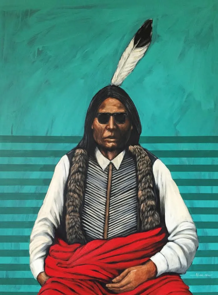Patrick Dean Hubbell , Spotted Tail, acrylic on canvas, 40 x 30"