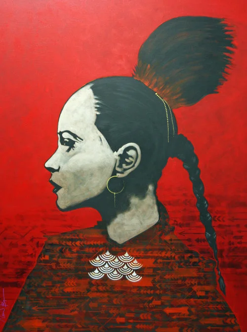Nocona Burgess , Atlanta, acrylic on canvas 48 x 36"