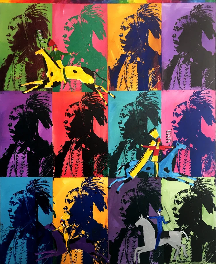 Stanley Natchez , Homage to Warhol, oil on canvas, 40 x 46"