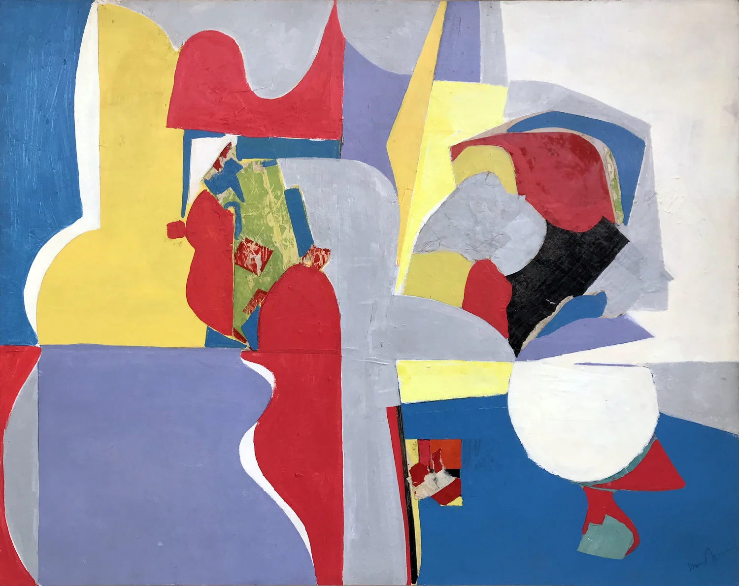 BeatriceMandelman_YellowNo.2_oil+on+masonite+with+collage_39x48_1960's_.jpg