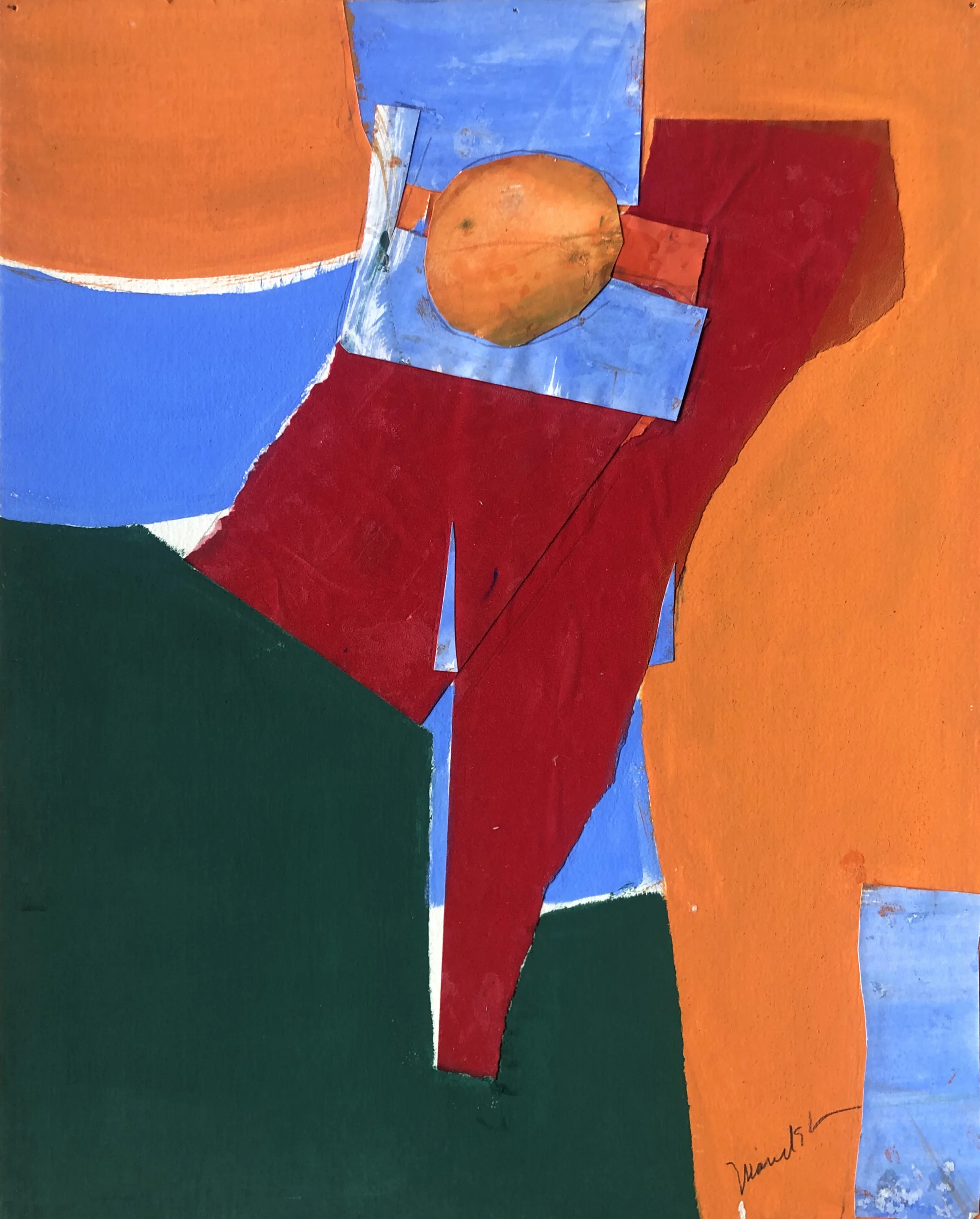 Beatrice Mandelman Space Series #101 1959 collage on mat-board, 19.75 x 15.75 in.