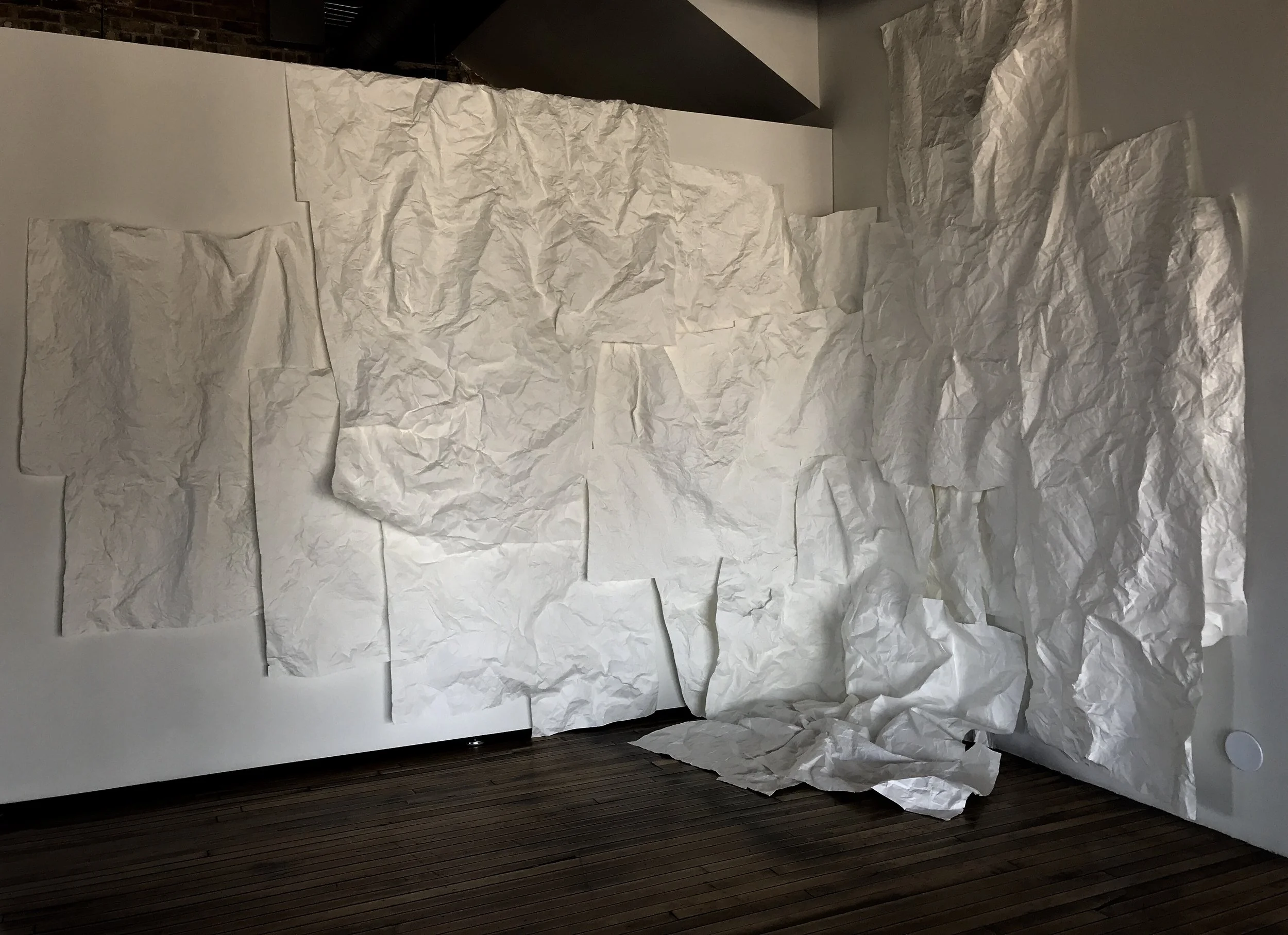 Jean Richardson Passages mohawk paper installation, 9 x 15 in.