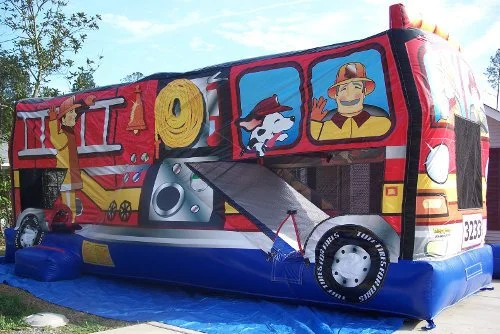 Fire Truck Obstacle Course Bounce House Combo