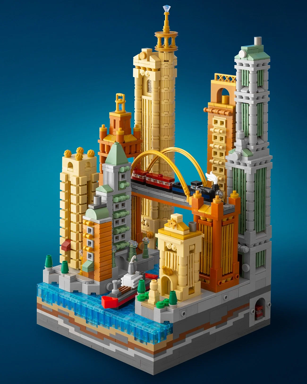 LEGO micro city with train