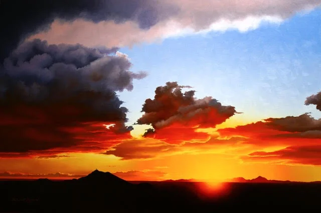 "Watching the sun set from atop Crazy Cat Mountain” &nbsp; 24” x 36”&nbsp; signed and numbered limited edition.&nbsp; (Limited to 25) Giclée &nbsp;$470 includes $20 shipping.