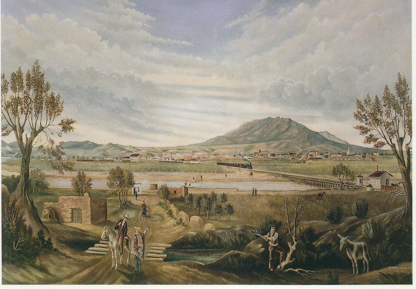 “View of El Paso”, Leon Trousset, 1885