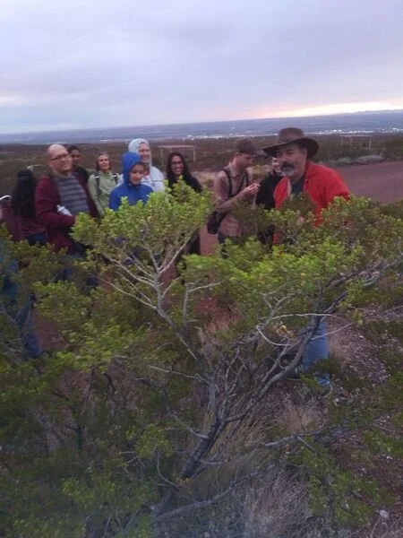 Pic by Alison Wells of Dr. Paul Kappus (in red coat) and a happy crowd
