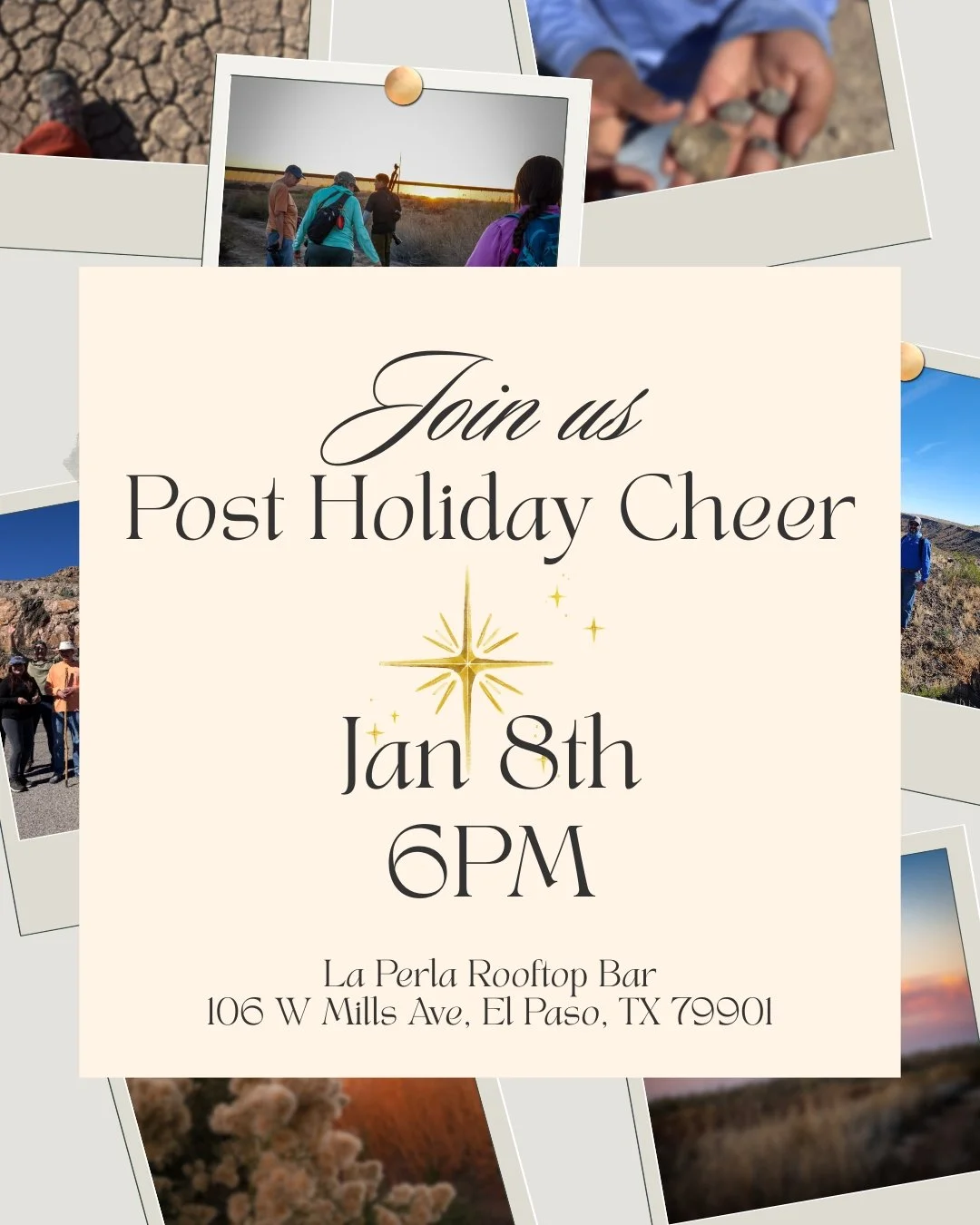 ✨🎉Join us at our Post Holiday Cheer to celebrate a great 2025 and talk baout what great things we can do in 2026!

📆January 8th | 6pm
📍La Perla Rooftop Bar, 106 W Mills Ave, El Paso, TX 79901
