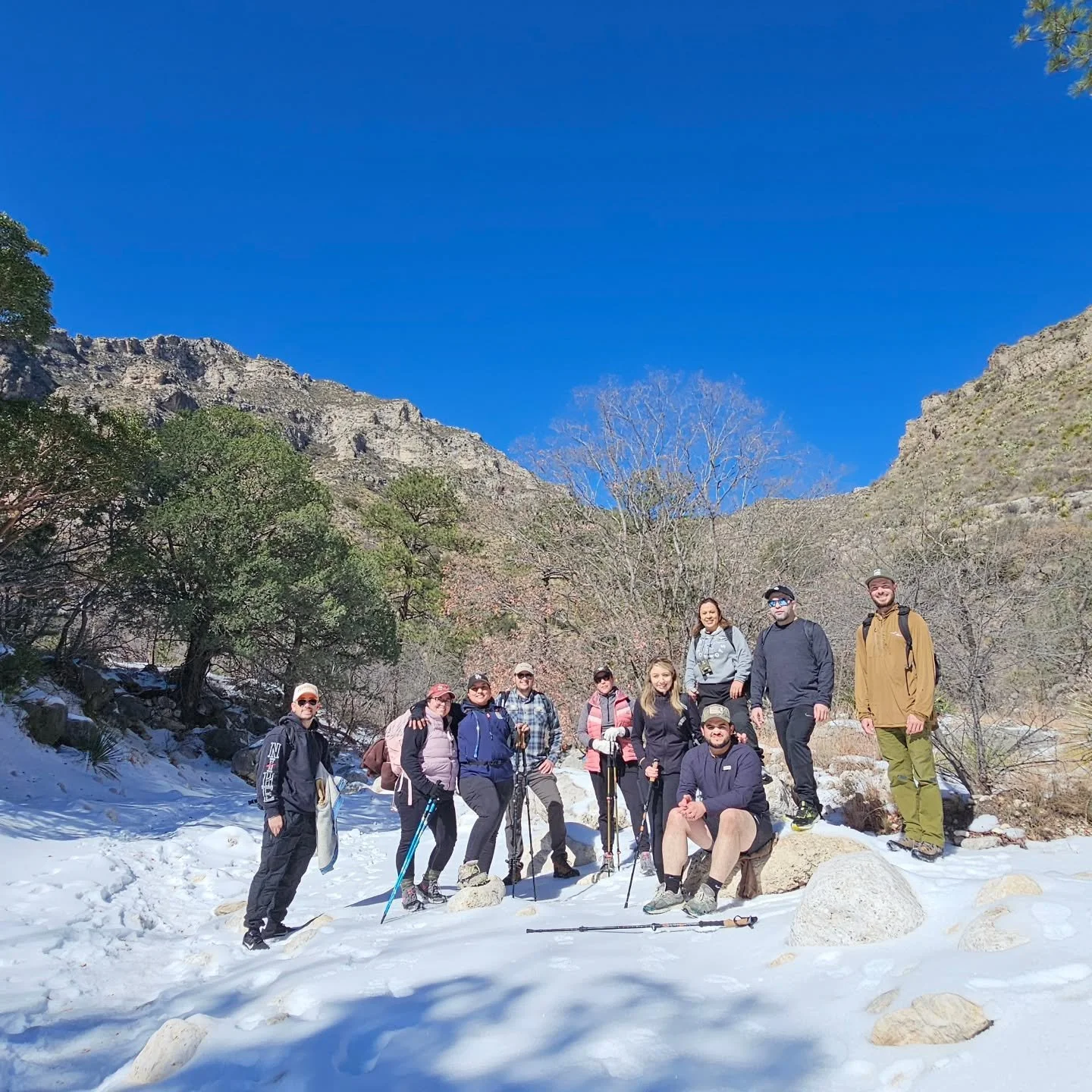 A hike worth the wait! We were treated with fluffy white snow and at times an icy slide but what fun was this hike to Devil's Hall at @guadalupemountainsnps 

Thank you to all those who joined us, laughed with us, danced with us, and had fun in the s
