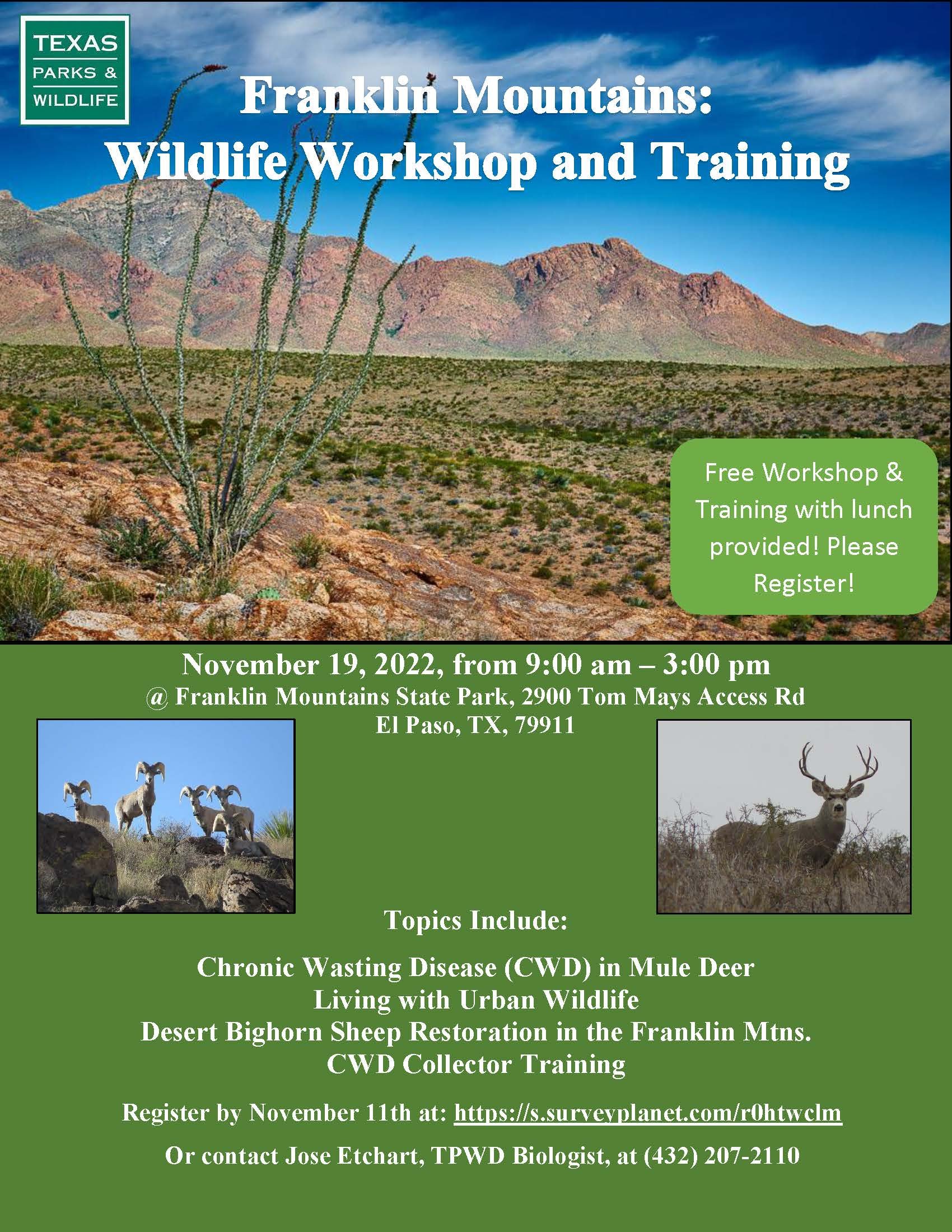 Franklin Mountains: Wildlife Workshop and Training — Celebration of Our ...