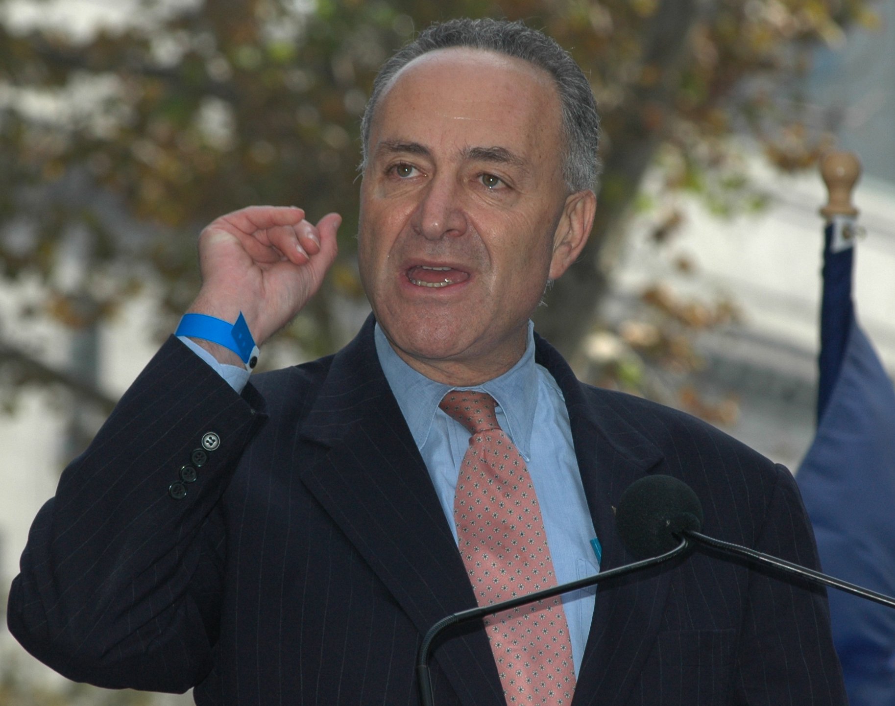 October 5, 2007 Senator Chuck Schumer speaks at the dedication of the African Burial Ground Memorial in lower Manhattan. October 5, 2007