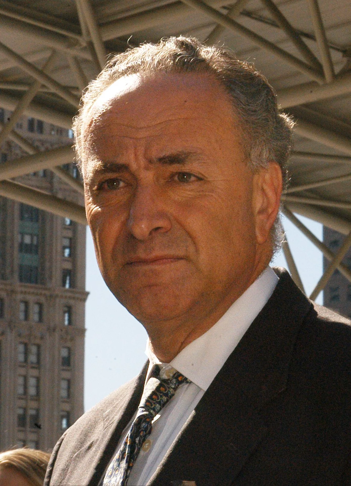 March 17, 2006 - Senator Chuck Schumer attends a rally in lower Manhattan in front of the World Trade Center site.