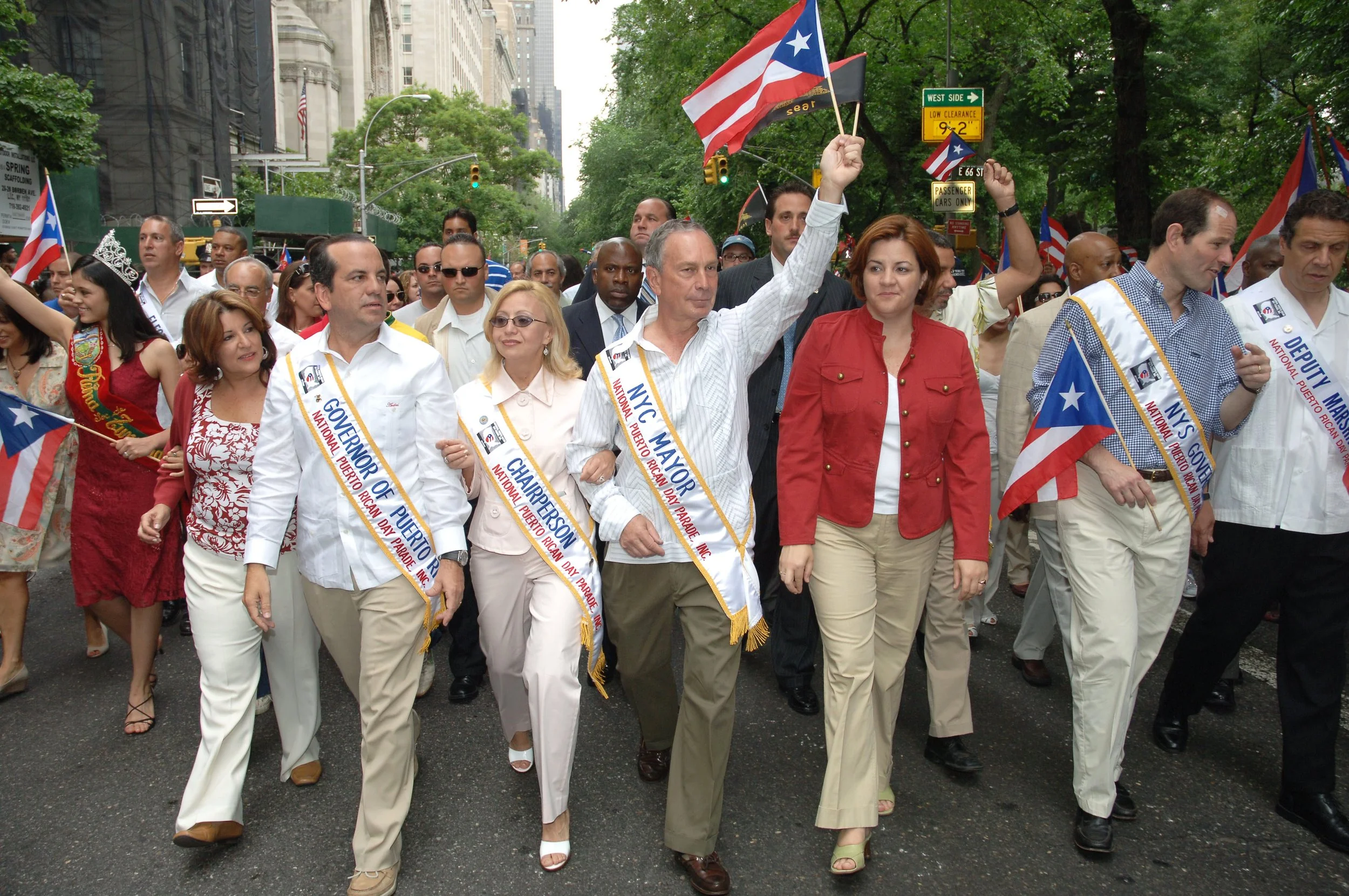  June 11, 2006 New York City Mayor Michael Bloomberg marched with Puerto Rican Governor Anibal Acevedo-Villa City Council President Christine Quinn, New York Governor Eliot Spitzer and parade Madelyn Lugo. 