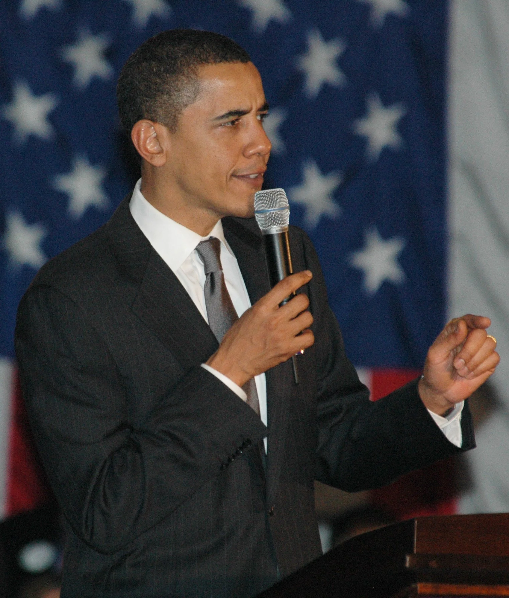 January 9, 2008 - Barack Obama held a campaign rally at St. Peter’s College at the Yanitelli Recreational Life Center in Jersey City, New Jersey.