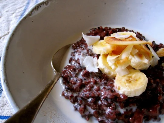 Forbidden Rice Porridge with Coconut