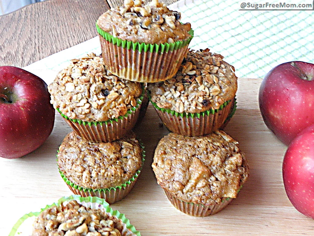 Stevia Sweetened Apple Oatmeal Muffins