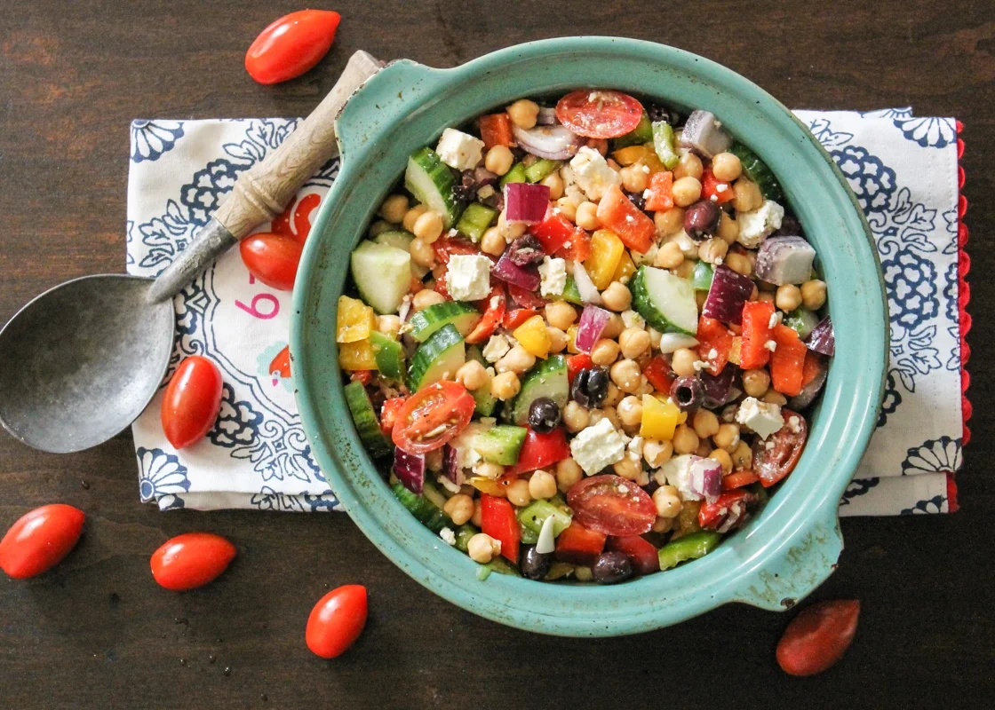 Chopped Chickpea Greek Salad