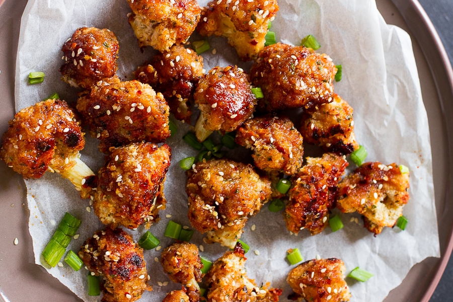 Sticky Sesame Vegan Cauliflower Wings (GF)