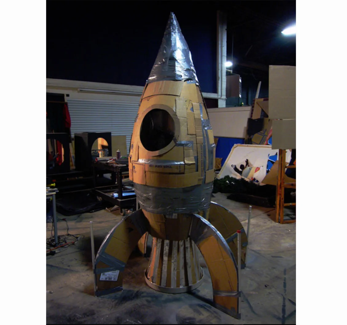 Rocket Ship made of duct tape and cardboard. 
