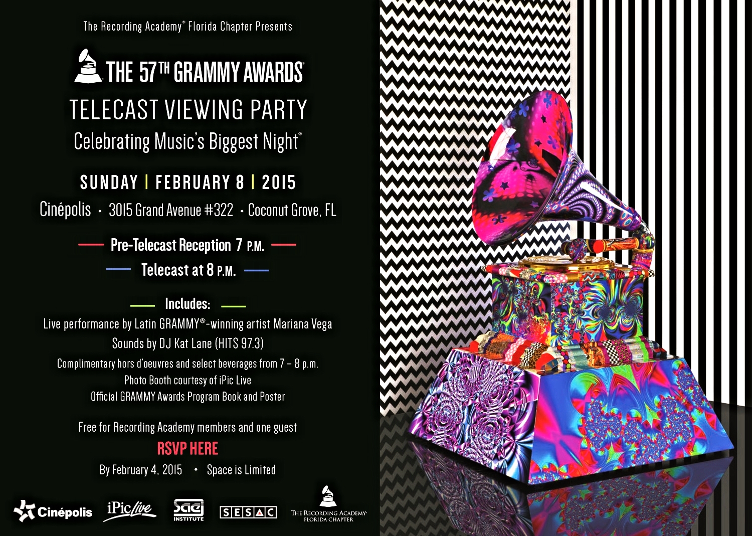 Kat Lane Spins LIVE at the 57th Annual Grammy Awards Telecast Viewing Party!