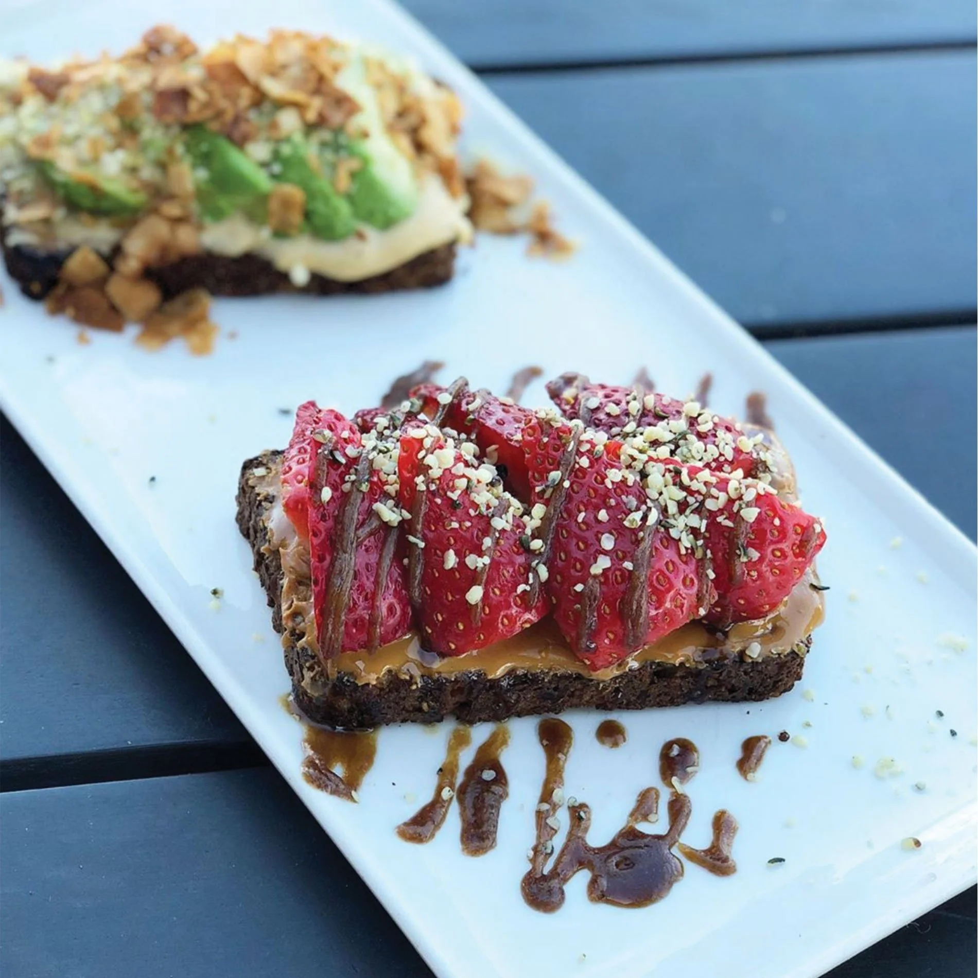 Strawberry peanut butter toast