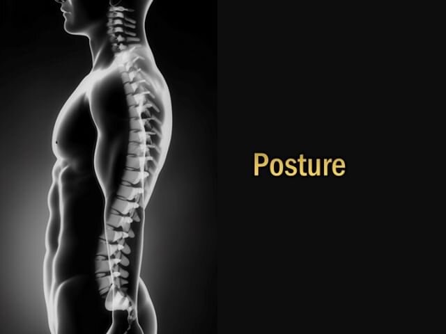 FORWARD HEAD POSTURE .
Ideally, the head should sit directly on the neck and shoulders, like a golf ball sitting on a tee. As the head protrudes forward, an increased load is placed on the muscles of the neck and upper back. 
In fact, for every inch 