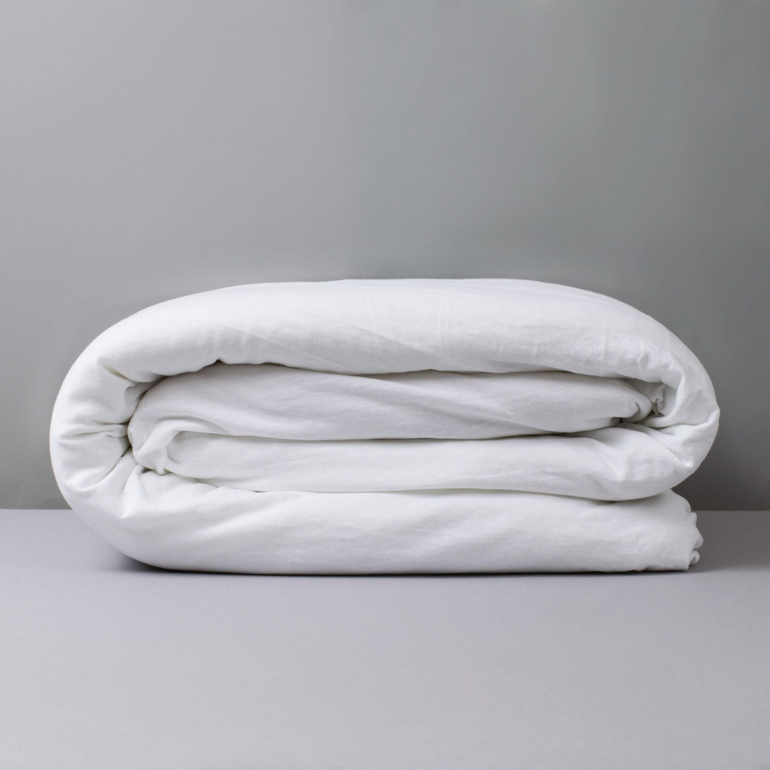 Organic cotton jersey duvet cover - white