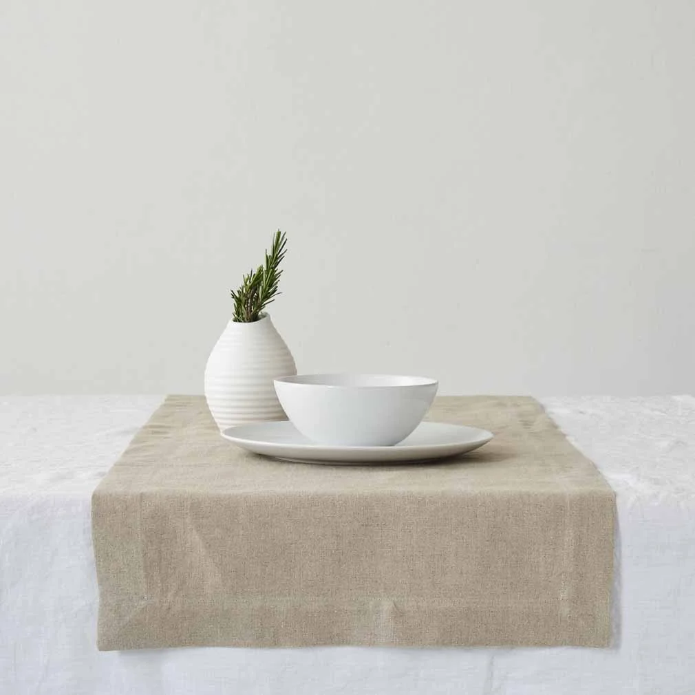 Organic Linen Table Runner - Flax