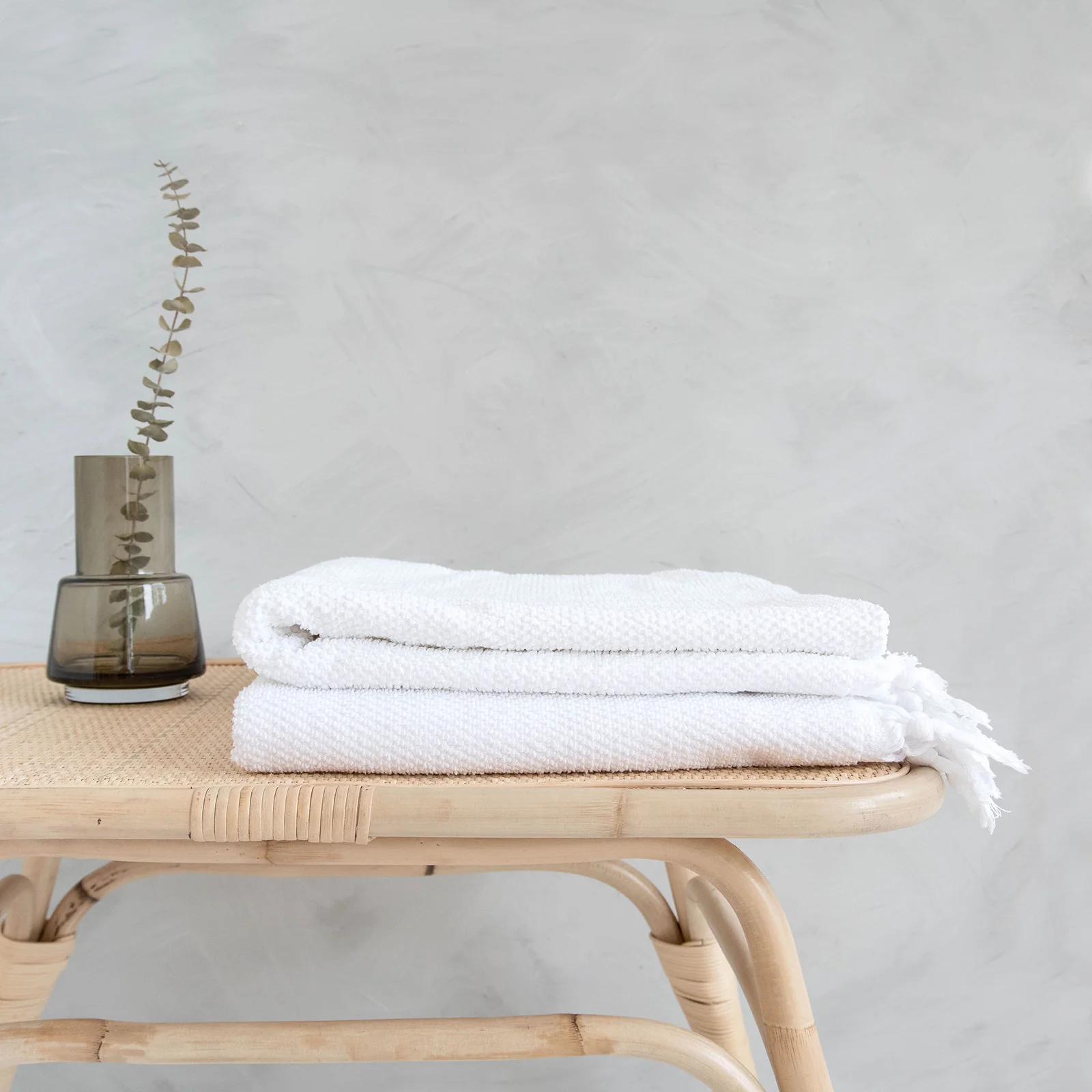 Organic Cotton Bath Towel - Button Weave