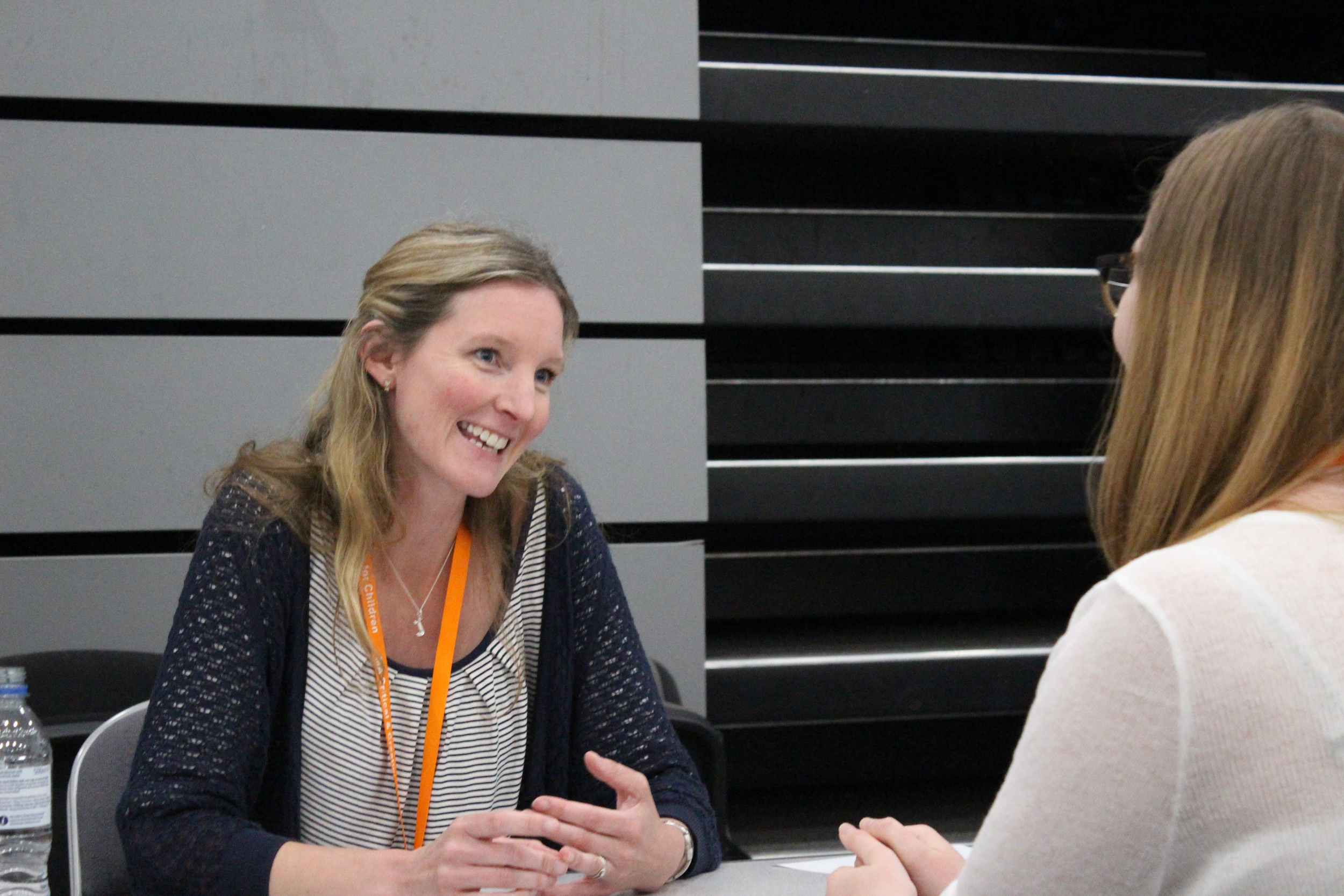 Joanna engaged in a one-to-one feedback session at this year's Winchester Writers' Festival