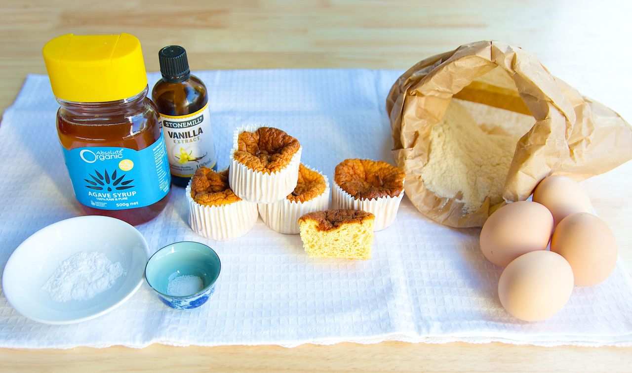 Paleo vanilla cupcakes made with coconut flour.