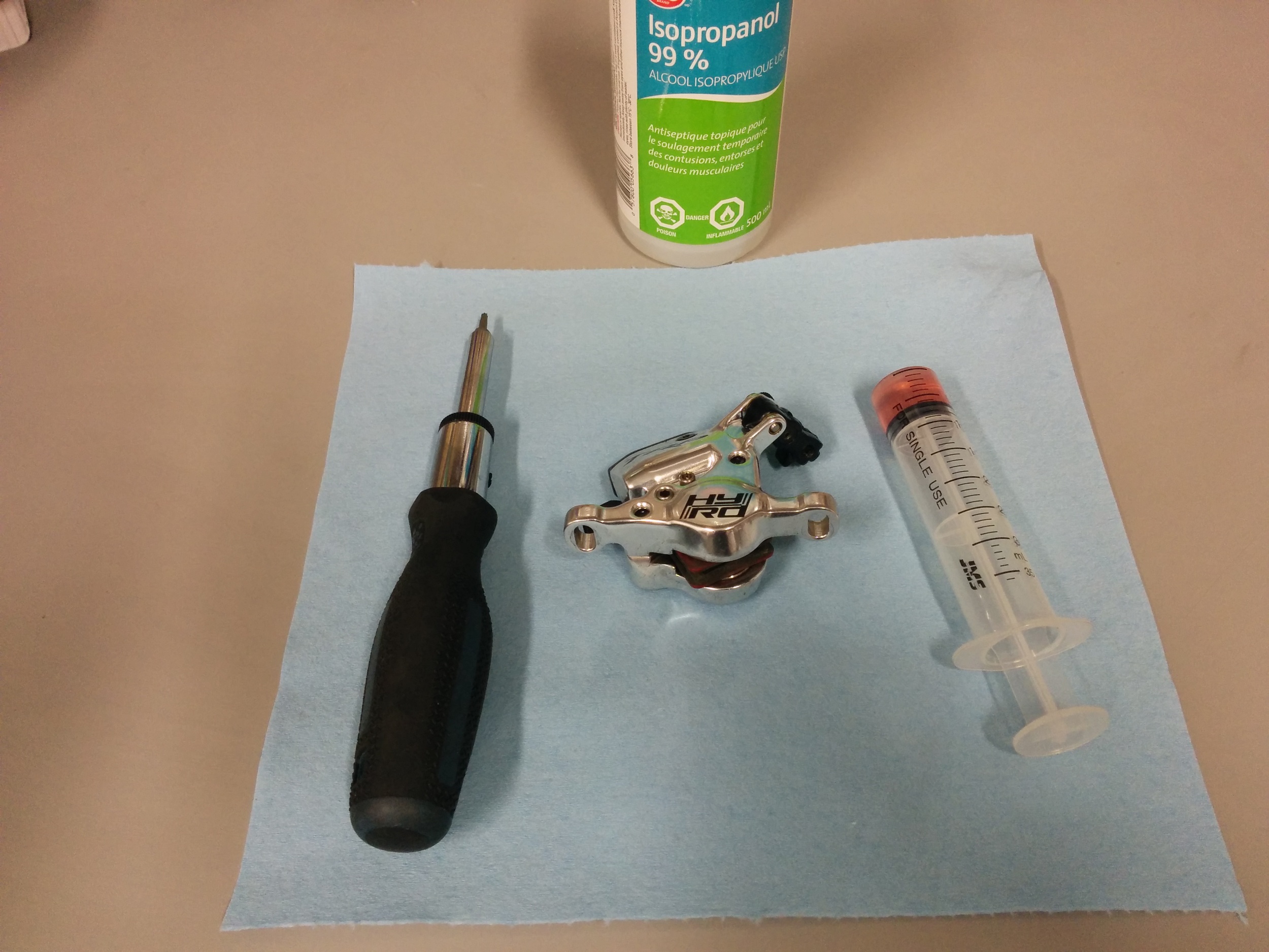 Torx driver, mineral oil and alcohol.