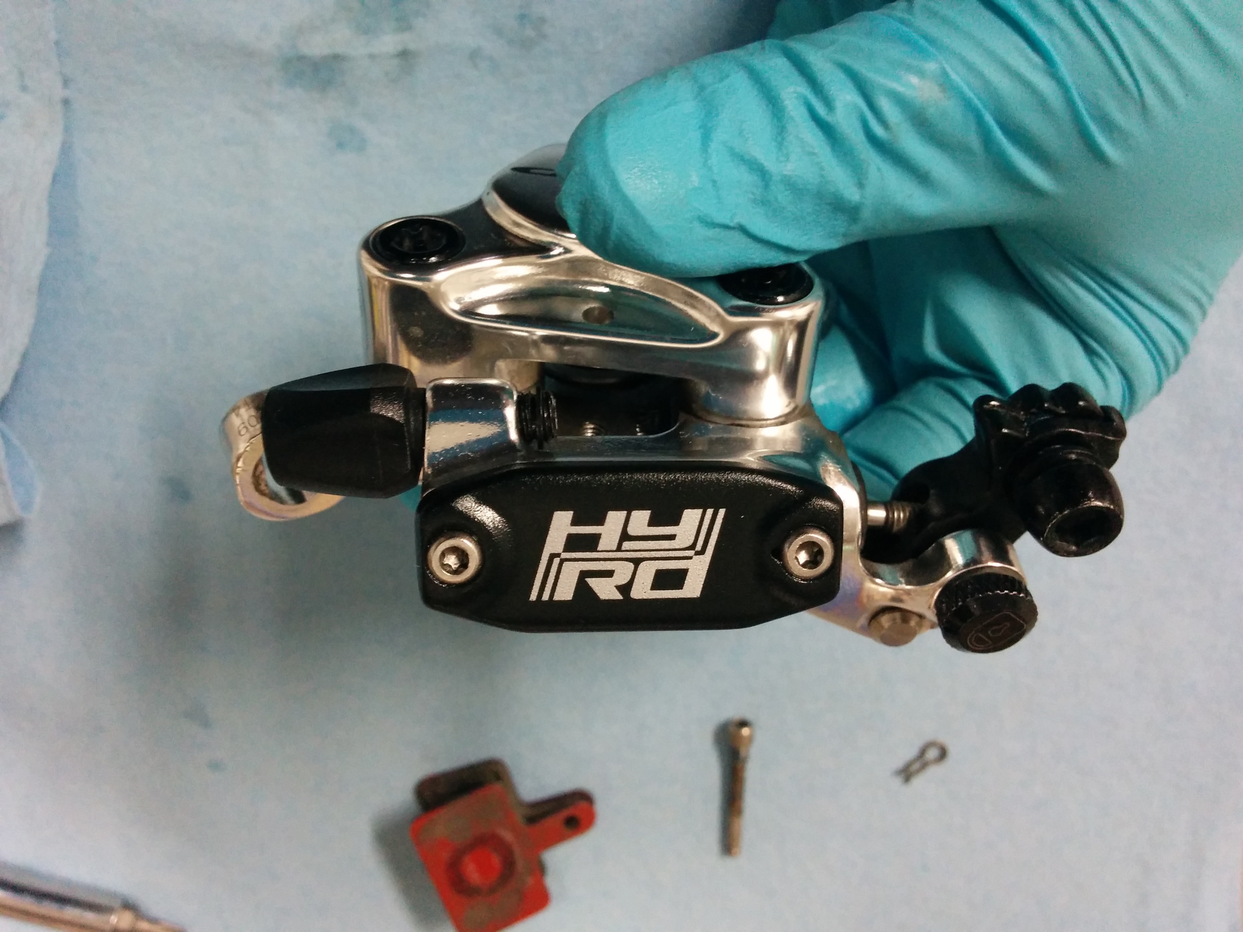 Brake pads removed.
