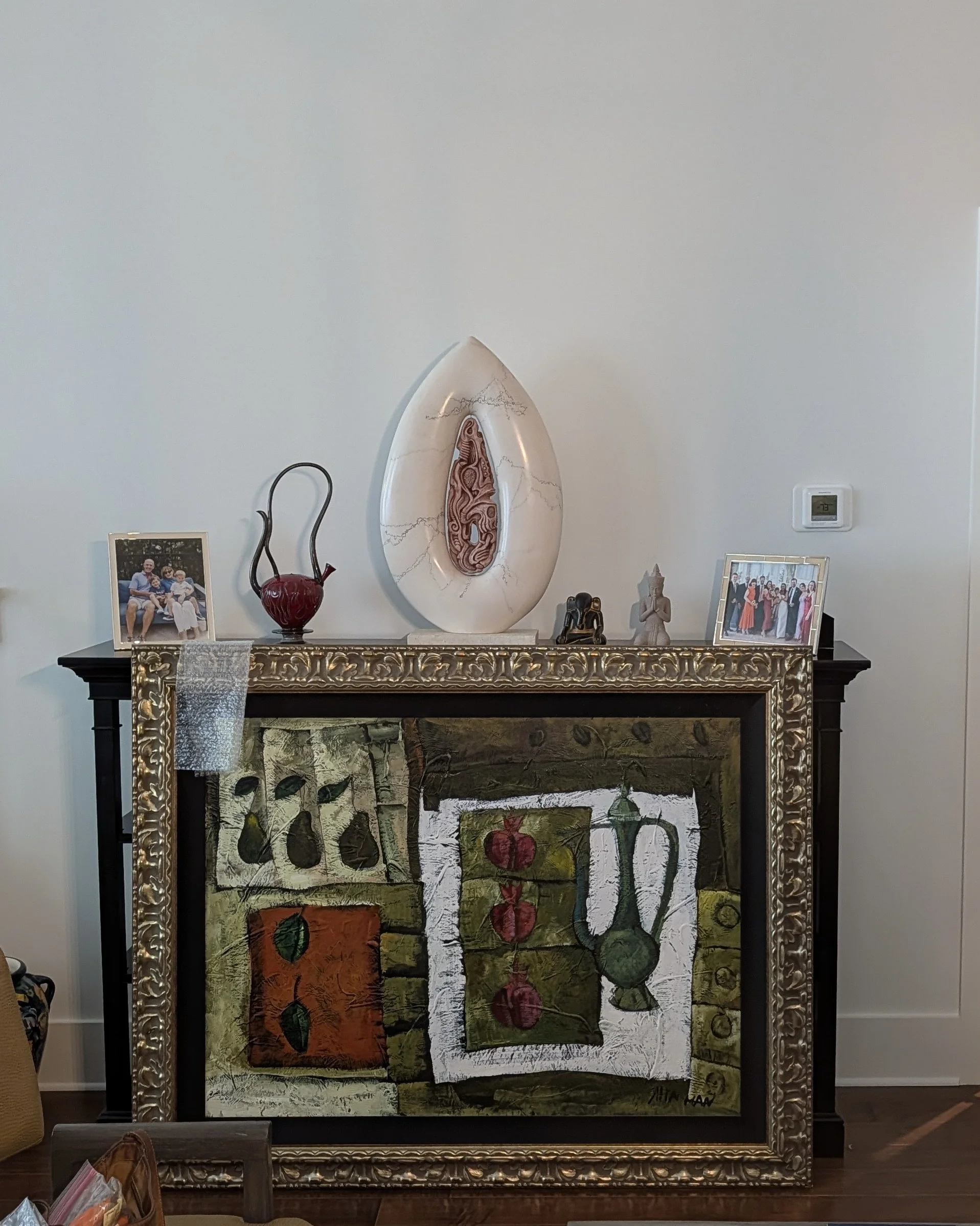 Afraid to move sculpture; art to go behind it