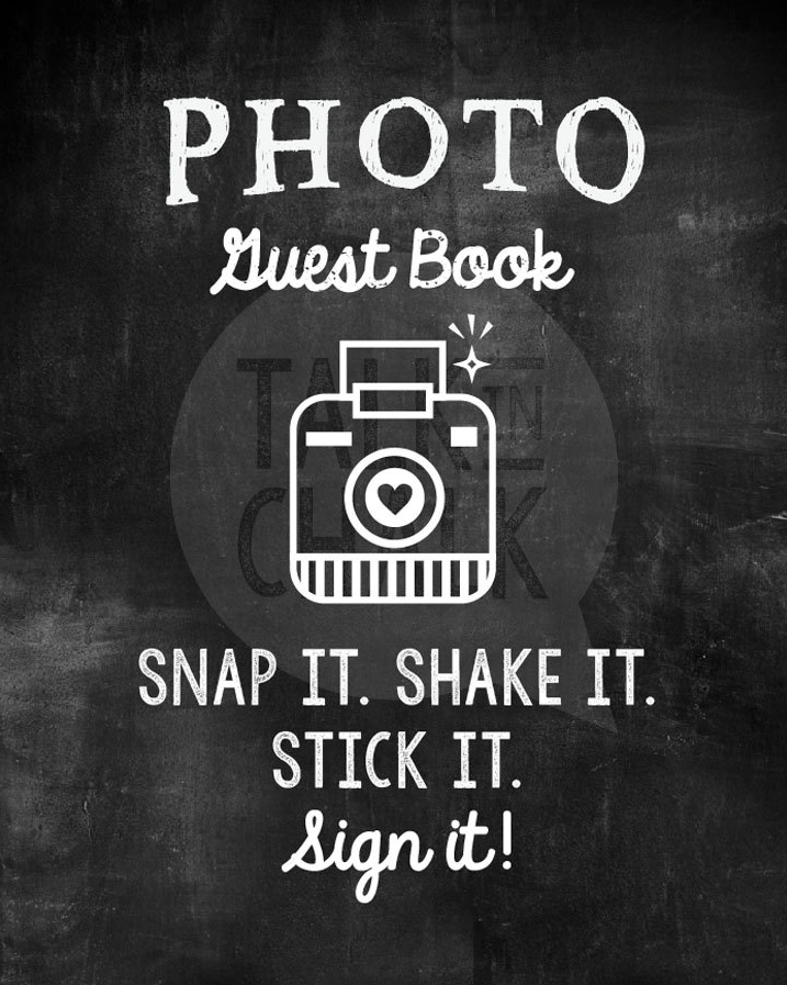 Photo Guest Book Sign by TalkInChalk available on Etsy