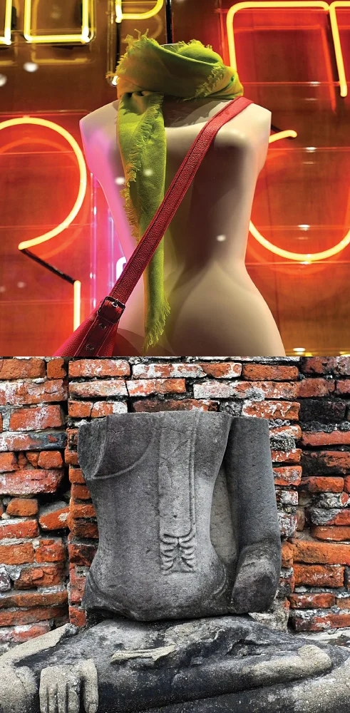 As Above, So Below Mannequin with scarf / Sculpture with scarf