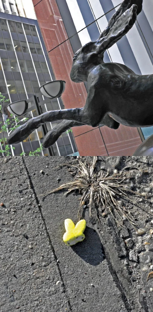 As Above, So Below Hare sculpture (Barry Flanagan) / Bunny candy