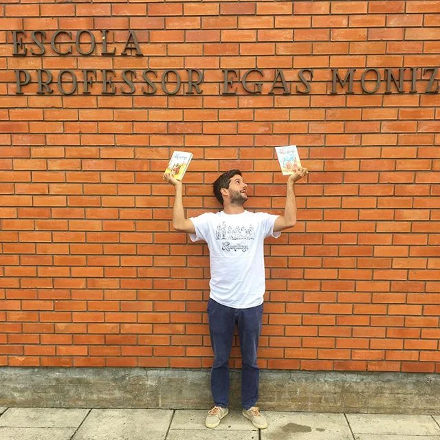 Esta manhã em Avenca os @therumplings na escola Professor Egas Moniz! #tourdelivros #booktour #livrosinfantojuvenis #leya #oficinadolivro