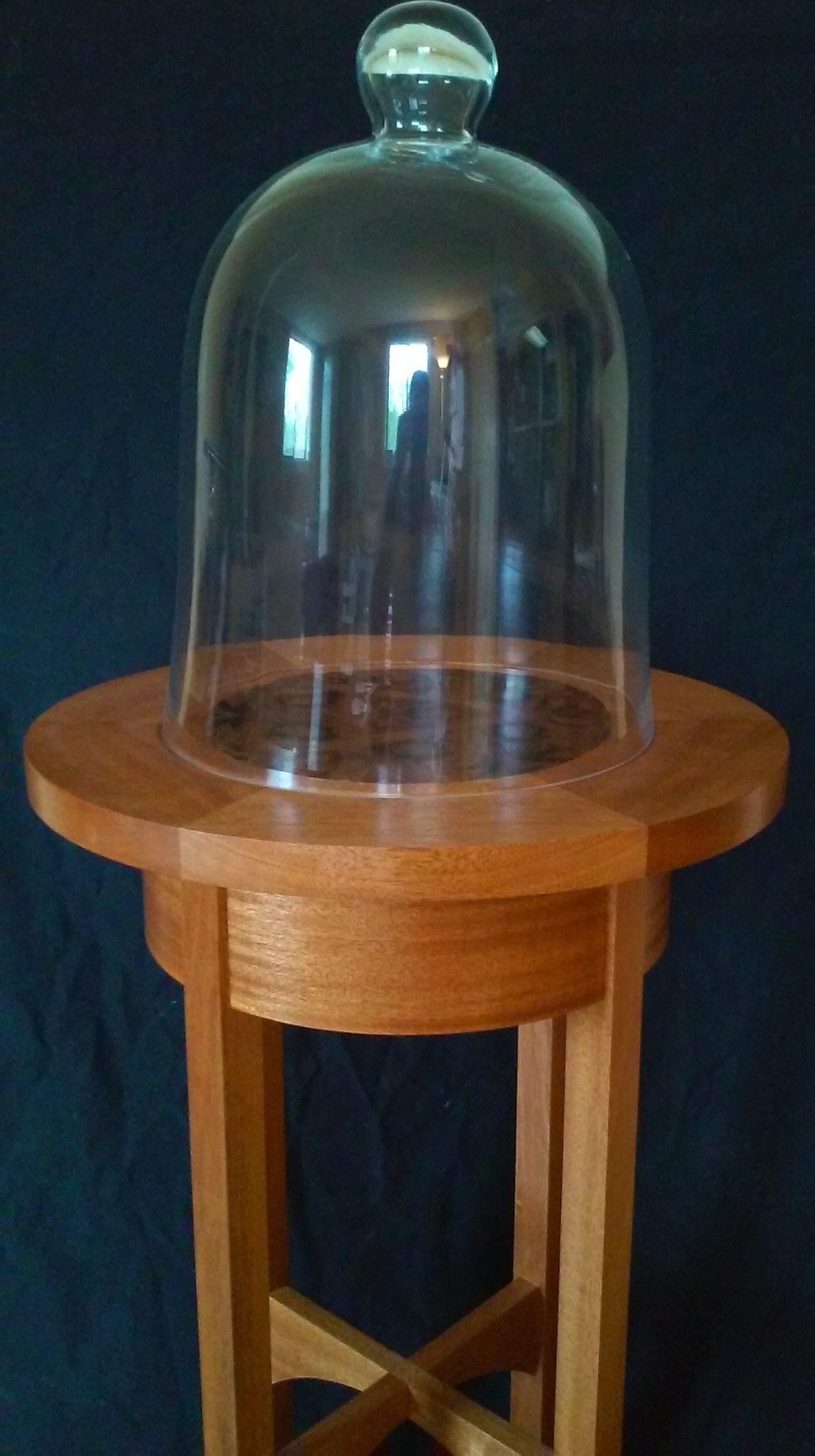  This table is made from an African mahogany known as khaya. &nbsp;The veneer work on the tabletop is done from six panels of burled walnut. &nbsp;It was hand-finished with three coats of Daly's Profin. 