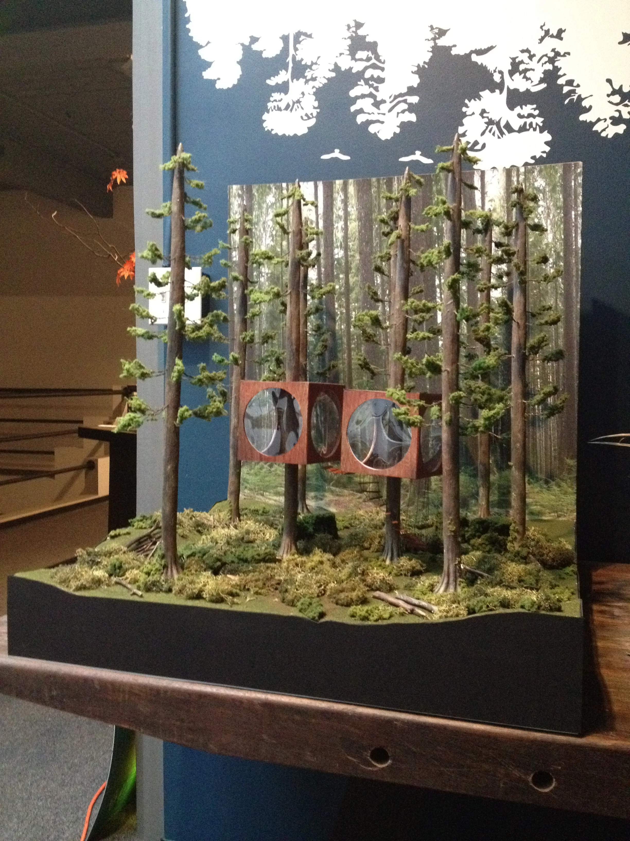  This scene was built for a commercial for Dynamics. &nbsp;It was modeled after an actual treehouse that was built for the commercial. &nbsp;My role in the construction of the scene was to build the miniature furniture, to assist in the molding and c