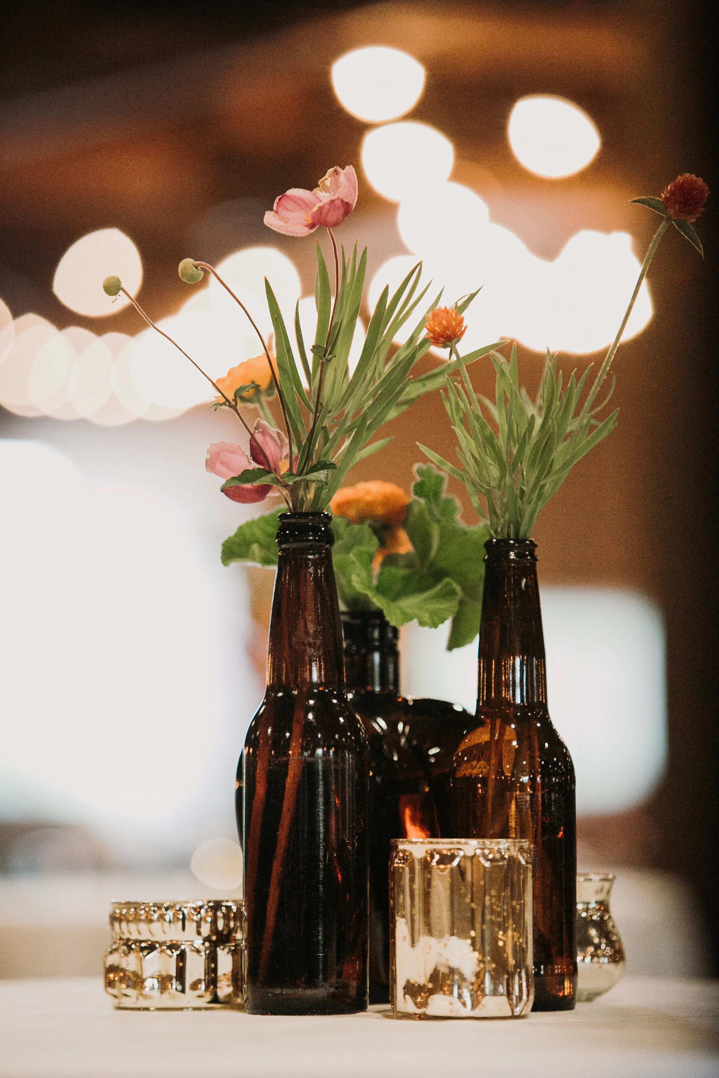 Amber Glass Bud Vase Collection at Rustic Manor 1848