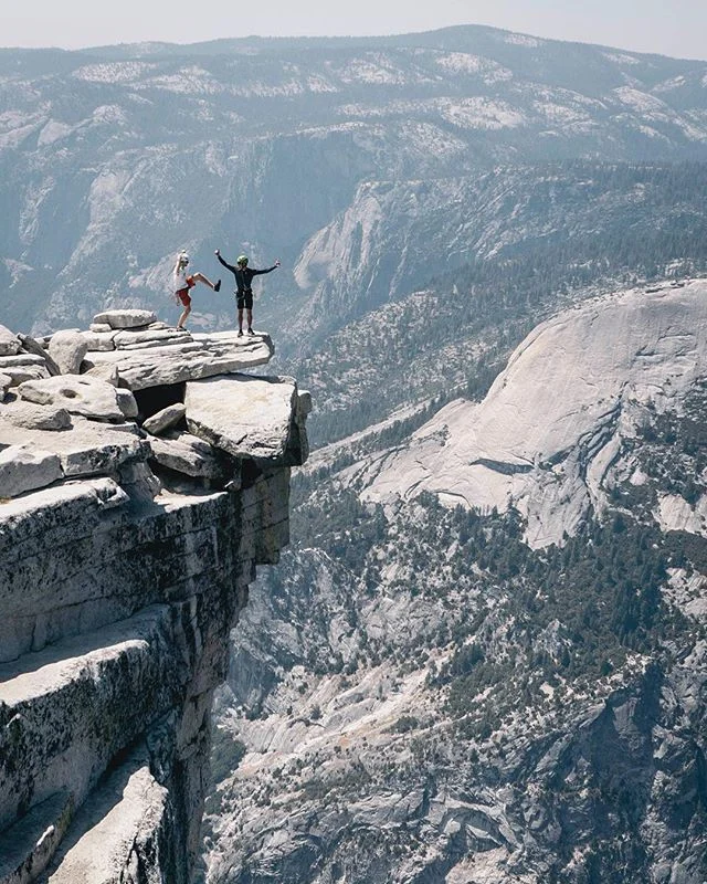 &quot;What's the fastest way down Half Dome?&quot; &quot;Let me show you&quot; @johnnyboysie 
Half Dome, Yosemite National Park