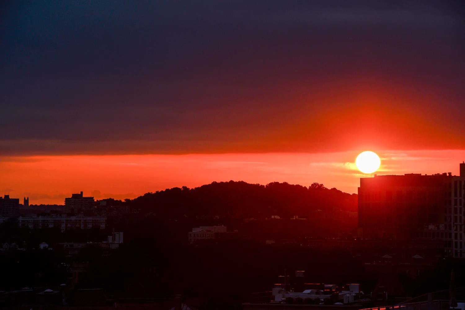 Fall Sunset downtown.