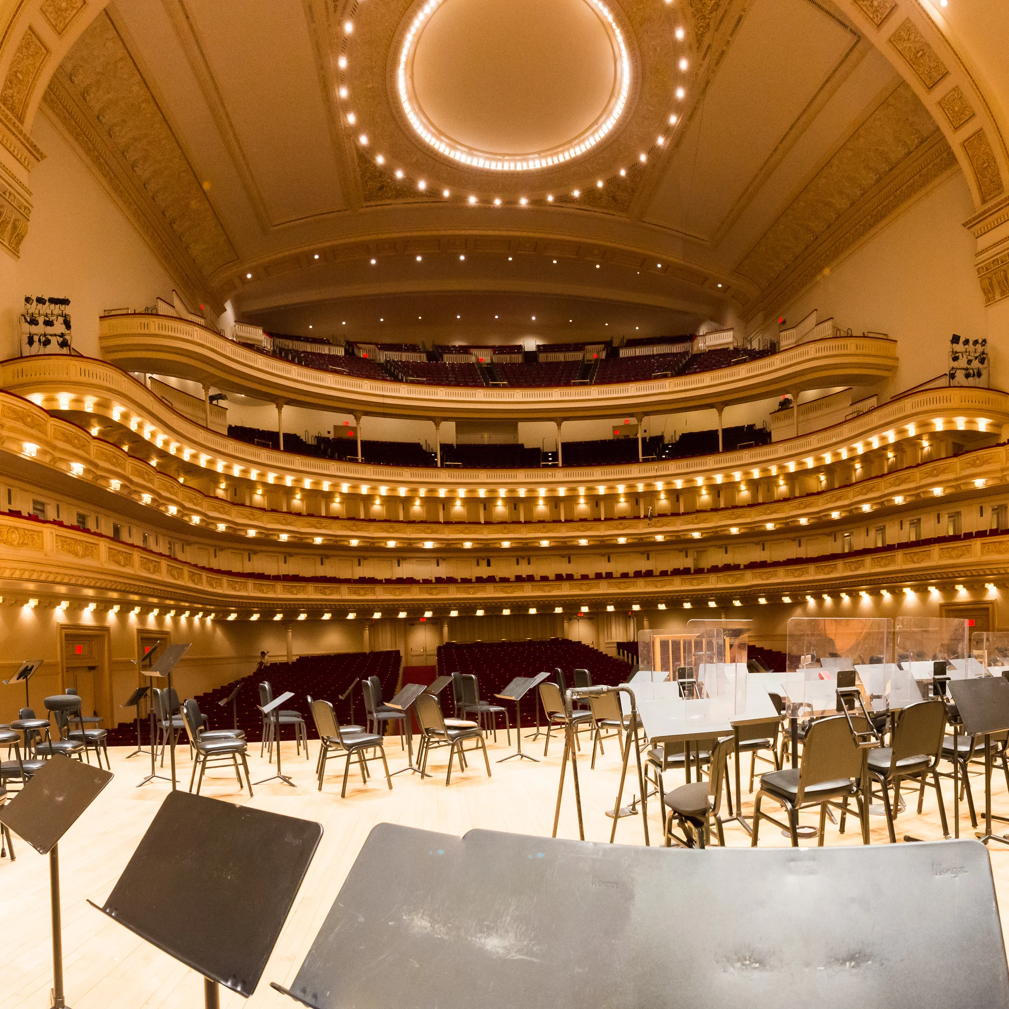 At Carnegie Hall - the view from the Principal Trombone chair prior to the BSO sound check.