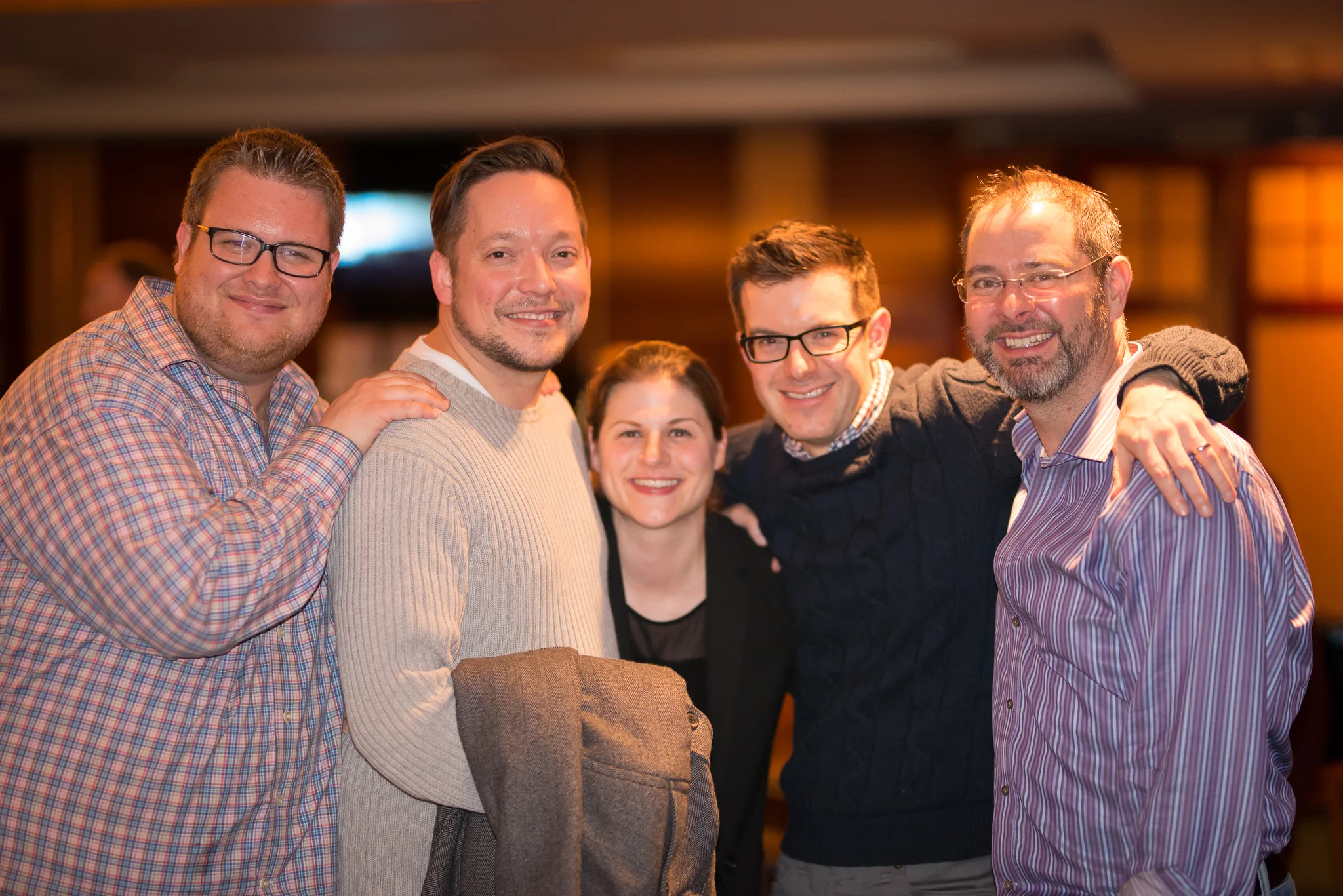 At the post concert party - left to right; Douglas Rosenthal, Jason Snider, Amanda Stewart, Tom Siders and Steve Lange.