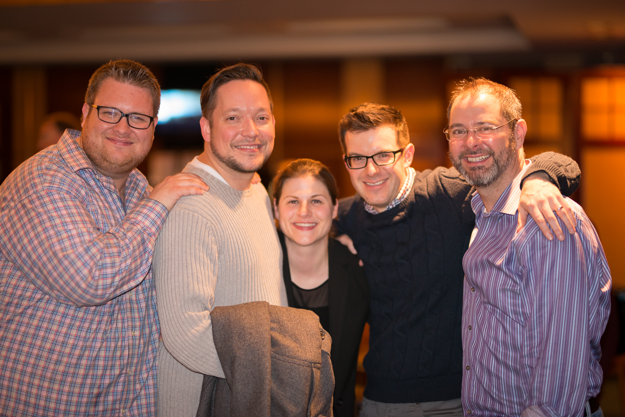 At the post concert party - left to right; Douglas Rosenthal, Jason Snider, Amanda Stewart, Tom Siders and Steve Lange.