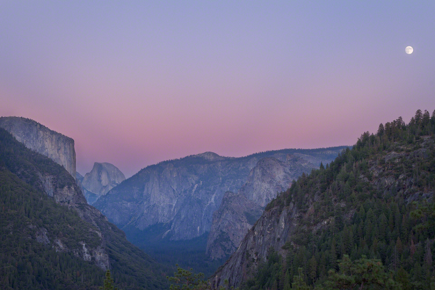 Earth's Shadow and Moon, Yosemite National Park
