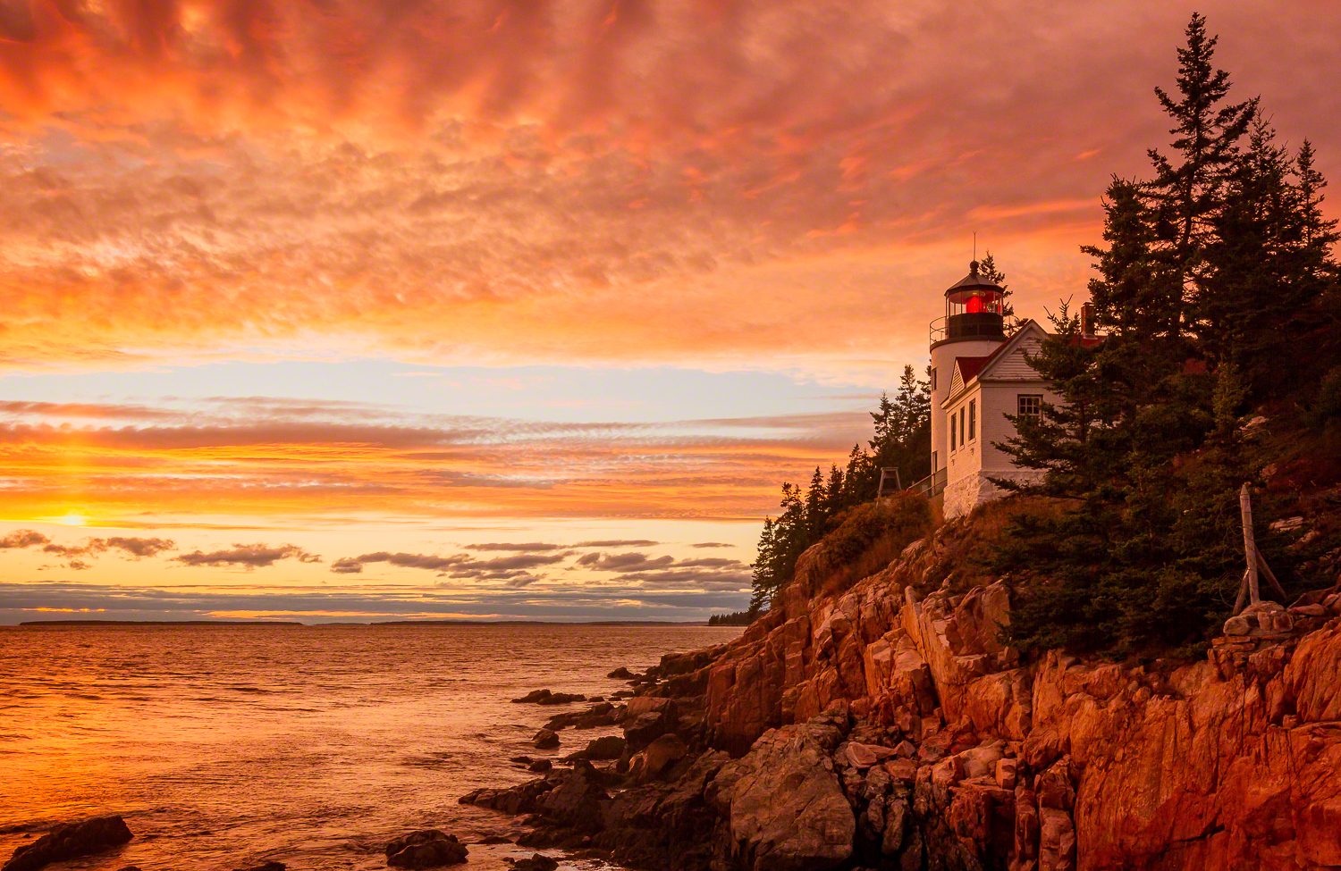 Sunset at Bass Harbor Head Lighthouse, Acadia National Park